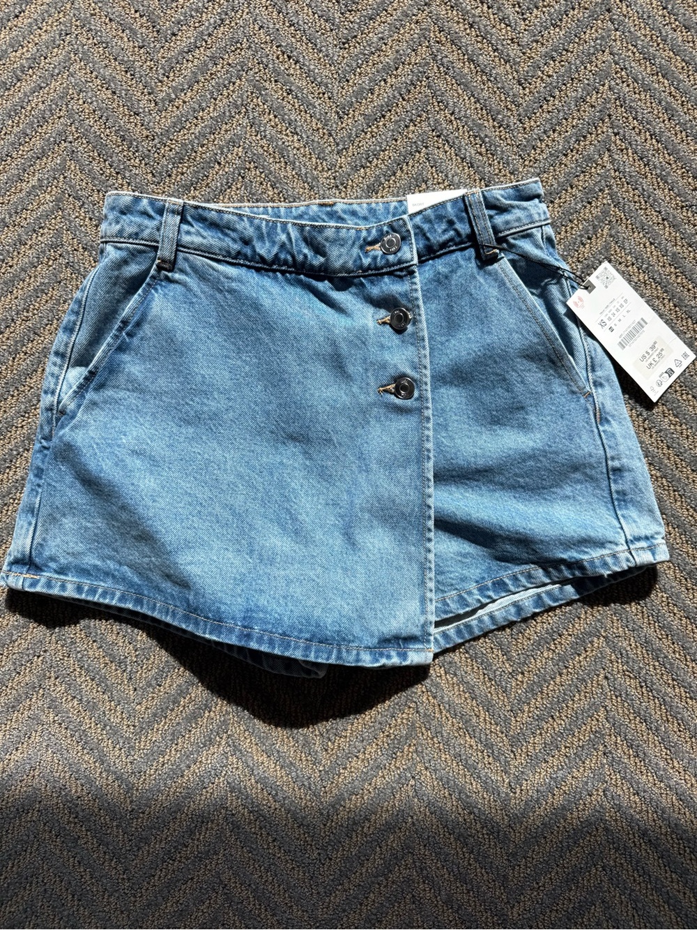 Zara Light Blue Denim Mini Skort